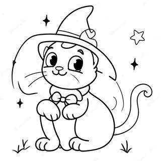Page De Coloriage De Chaton Sorciere Adorable 112729 48812