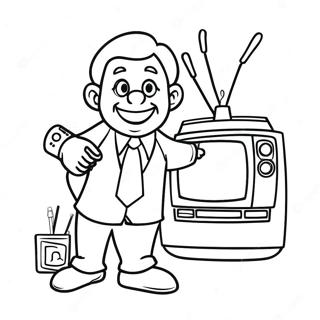 Page De Coloriage De Lhomme De La Television Drole Avec Telecommande 112753-48821