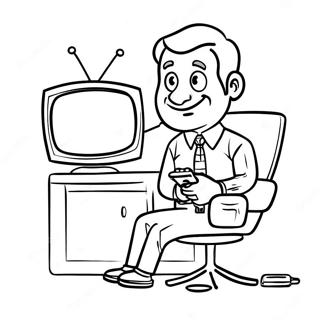 Page De Coloriage De Lhomme De La Television Drole Avec Telecommande 112753-48822