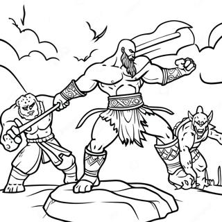 Page De Coloriage De Kratos Combattant Des Monstres 112779-48841