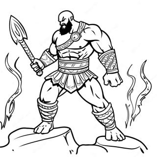 Page De Coloriage De Kratos Combattant Des Monstres 112779-48843