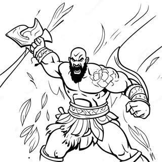 Page De Coloriage De Kratos Combattant Des Monstres 112779-48844