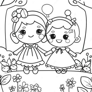 Page De Coloriage Des Amis Lalaloopsy Dans Un Jardin 112962 48992