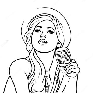 Page De Coloriage De Chanteur Pop Avec Microphone 113116-49226