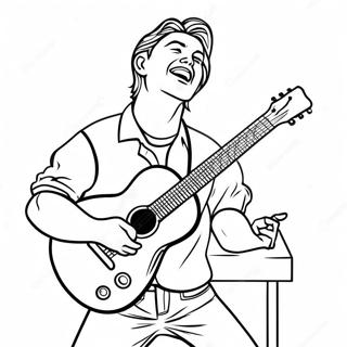 Page De Coloriage De Chanteur Rock Jouant De La Guitare 113117-49230