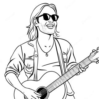 Page De Coloriage De Chanteur Rock Jouant De La Guitare 113117-49231