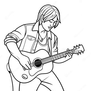 Page De Coloriage De Chanteur Rock Jouant De La Guitare 113117-49232