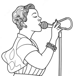 Page De Coloriage De Chanteur De Jazz Sur Scene 113118-49236