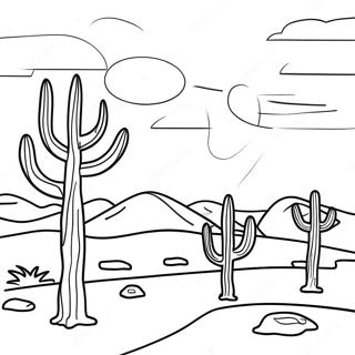 Page De Coloriage De Coucher De Soleil Colore Dans Le Desert 113143-49256