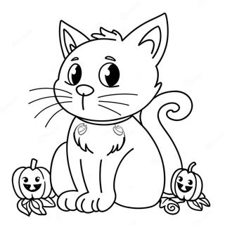 Chat Noir D'halloween Pages À Colorier