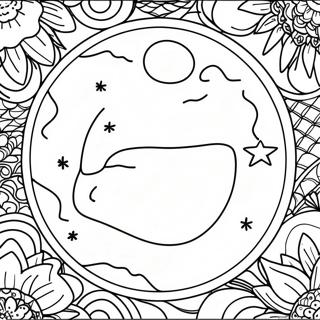 Page De Coloriage De La Pleine Lune Dans Un Ciel Etoile 113398-49445