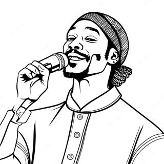 Page De Coloriage De Snoop Dogg Avec Un Microphone 113526-49541