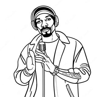 Page De Coloriage De Snoop Dogg Avec Un Microphone 113526-49542