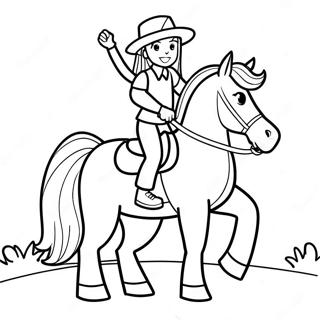 Page De Coloriage De Fille Mignonne A Cheval 113757-49722