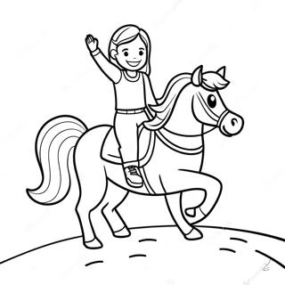 Page De Coloriage De Fille Mignonne A Cheval 113757-49723