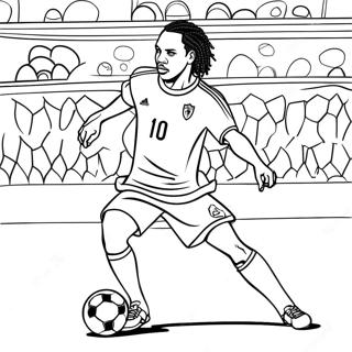 Page De Coloriage Ronaldinho Dribblant Un Ballon De Football 113887-49822