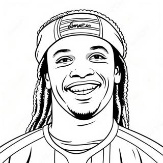 Page De Coloriage Ronaldinho Avec Son Sourire Emblematique 113889-49830