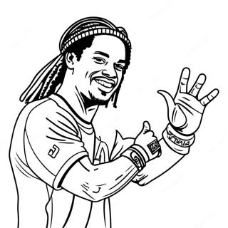 Page De Coloriage Ronaldinho Avec Son Sourire Emblematique 113889-49831