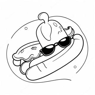 Page De Coloriage Hot Dog Drole Avec Lunettes De Soleil 114016-49923