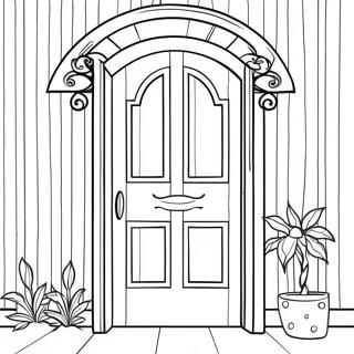 Page De Coloriage Porte En Bois Coloree 114092-49983