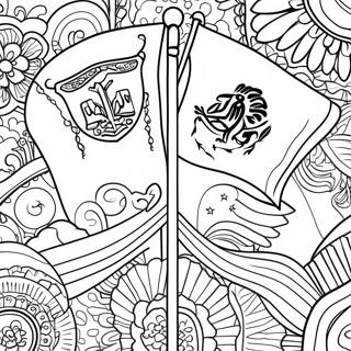 Page De Coloriage Des Drapeaux Traditionnels Du Patrimoine Hispanique 114196-50070