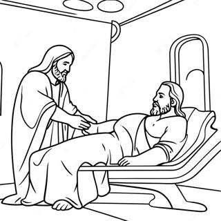 Page De Coloriage De Jesus Et Lhomme Paralyse 114222-50092