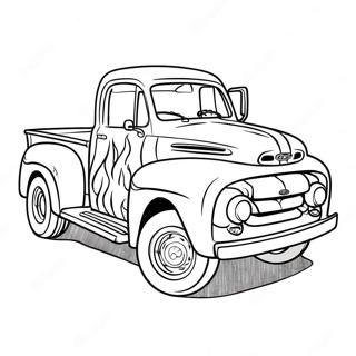 Page De Coloriage De Camion Ford Personnalise Avec Des Flammes 114246-50105