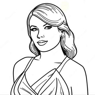 Page De Coloriage De Taylor Swift Dans Une Magnifique Robe Rouge 114297-50143