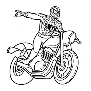 Moto De Spiderman Pages À Colorier