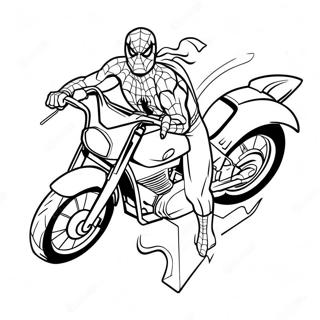 Page De Coloriage De Spiderman Chevauchant Une Moto Rapide 114374-50202