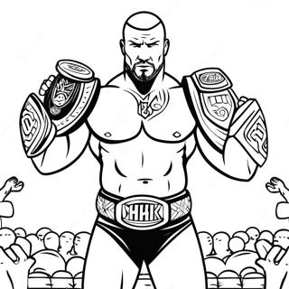 Page De Coloriage De Triple H Puissant Tenant Deux Ceintures 114608-50392