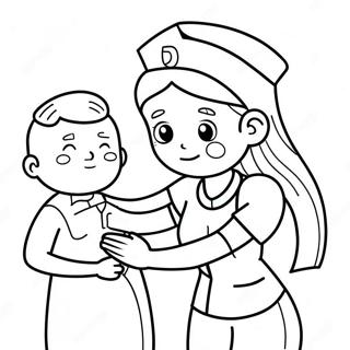 Infirmiere Mignonne Aidant Un Patient Page De Coloriage 114761 50503
