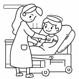 Infirmiere Mignonne Aidant Un Patient Page De Coloriage 114761 50504