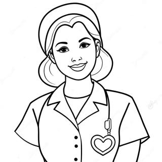 Infirmiere En Blouse Avec Un Coeur Page De Coloriage 114763 50511