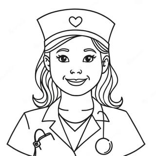 Infirmiere En Blouse Avec Un Coeur Page De Coloriage 114763 50512