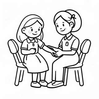 Infirmiere Amicale Aidant Un Enfant Page De Coloriage 114764 50513