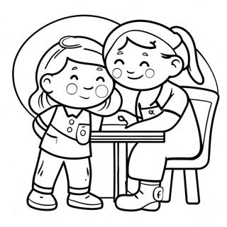 Infirmiere Amicale Aidant Un Enfant Page De Coloriage 114764 50515