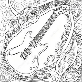 Groupe De Rock Avec Guitare Electrique Page De Coloriage 114813-50541