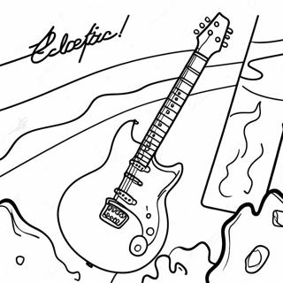 Groupe De Rock Avec Guitare Electrique Page De Coloriage 114813-50542