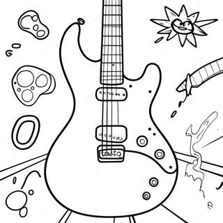 Groupe De Rock Avec Guitare Electrique Page De Coloriage 114813-50543