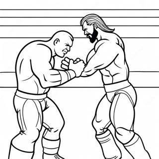 Page De Coloriage De L'affrontement Intense Des Lutteurs De La Wwe Pages À Colorier