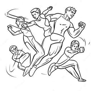Page De Coloriage Des Athletes Olympiques En Action 115407-51003