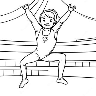 Page De Coloriage Dune Gymnaste Olympique Executant Une Routine 115410 51015