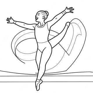 Page De Coloriage Dune Gymnaste Olympique Executant Une Routine 115410 51016