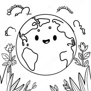 Journée De La Terre Heureuse Pages À Colorier