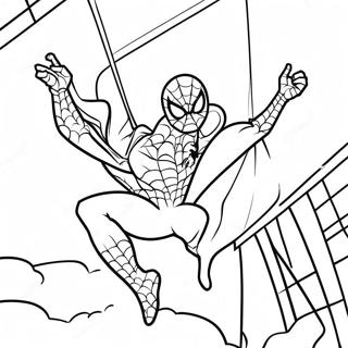 Page De Coloriage Spiderman Dynamique En Train De Balancer 115459-51041