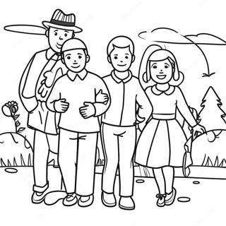 Page De Coloriage Joyeuse De La Famille Du Retour A La Maison 115485-51061