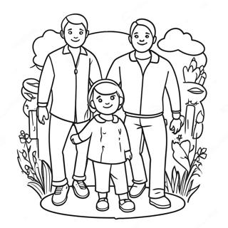 Page De Coloriage Joyeuse De La Famille Du Retour A La Maison 115485-51062