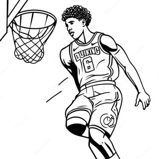 Page De Coloriage De Lamelo Ball En Train De Dunker 115921-51401