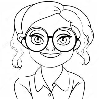 Page De Coloriage De Nana Mignonne Avec Des Lunettes 115947-51423
